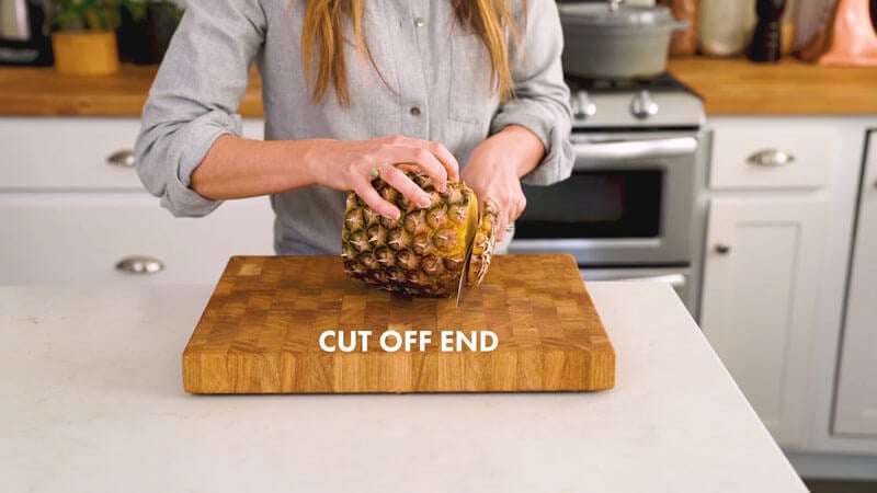 How to Cut a Pineapple | Cut off end